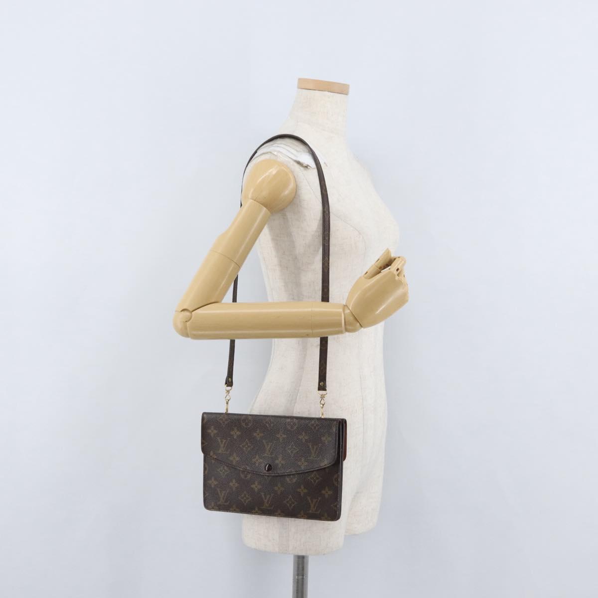 LOUIS VUITTON Monogram Double Rabat Shoulder Bag M51815 LV Auth LNZ263