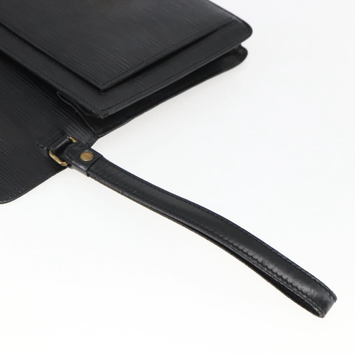LOUIS VUITTON Epi Serie Dragonne Clutch Bag Black Noir M52612 LV Auth LNZ266