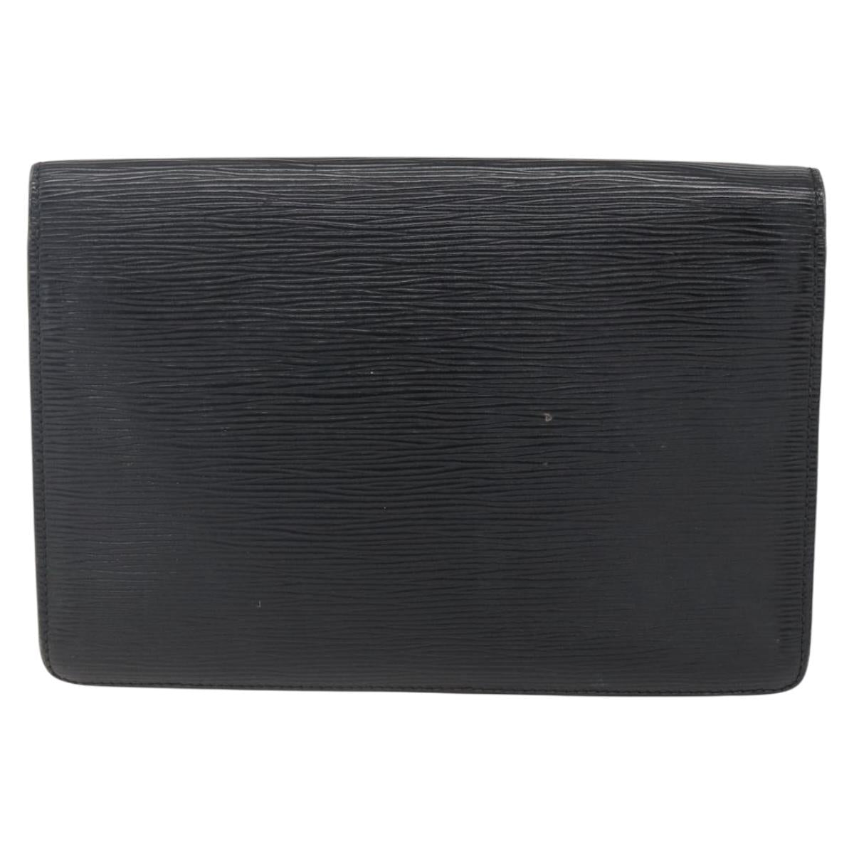 LOUIS VUITTON Epi Serie Dragonne Clutch Bag Black Noir M52612 LV Auth LNZ266