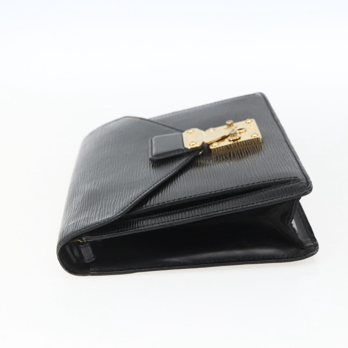 LOUIS VUITTON Epi Serie Dragonne Clutch Bag Black Noir M52612 LV Auth LNZ266