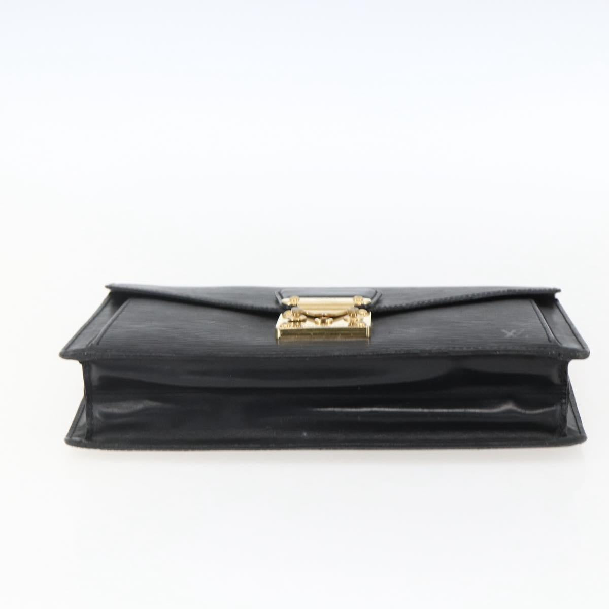LOUIS VUITTON Epi Serie Dragonne Clutch Bag Black Noir M52612 LV Auth LNZ266