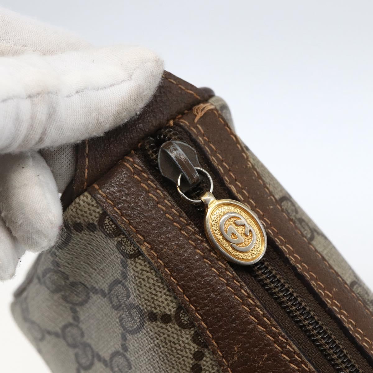 GUCCI GG Supreme Web Sherry Line Bag PVC Beige Gold 89 02 018 Auth LNZ269