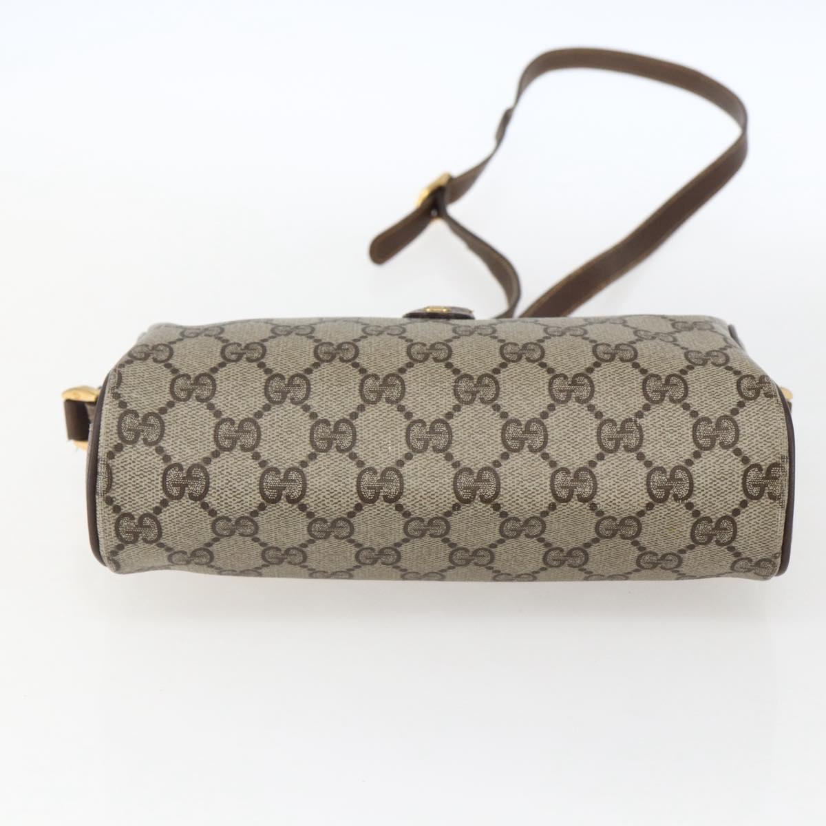 GUCCI GG Supreme Web Sherry Line Bag PVC Beige Gold 89 02 018 Auth LNZ269