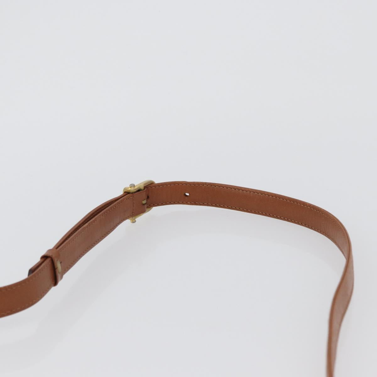 CELINE Macadam Canvas Shoulder Bag PVC Leather Brown Gold Auth LNZ270