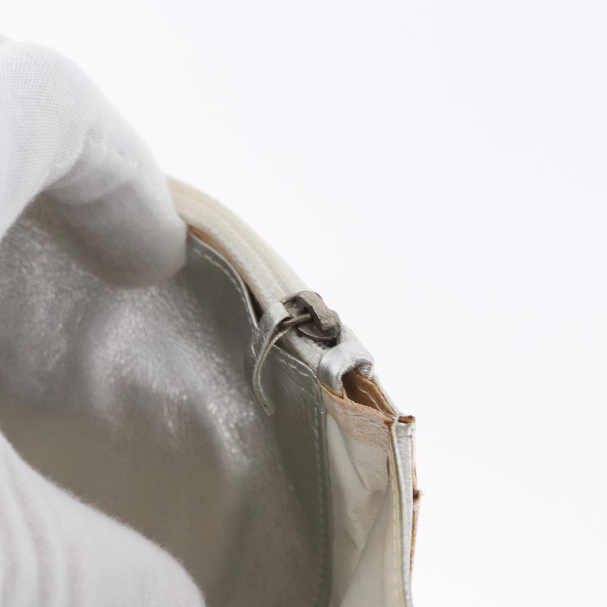 CHANEL New Travel Line Choco Bar Chain Shoulder Bag Nylon Silver CC Auth LNZ273A