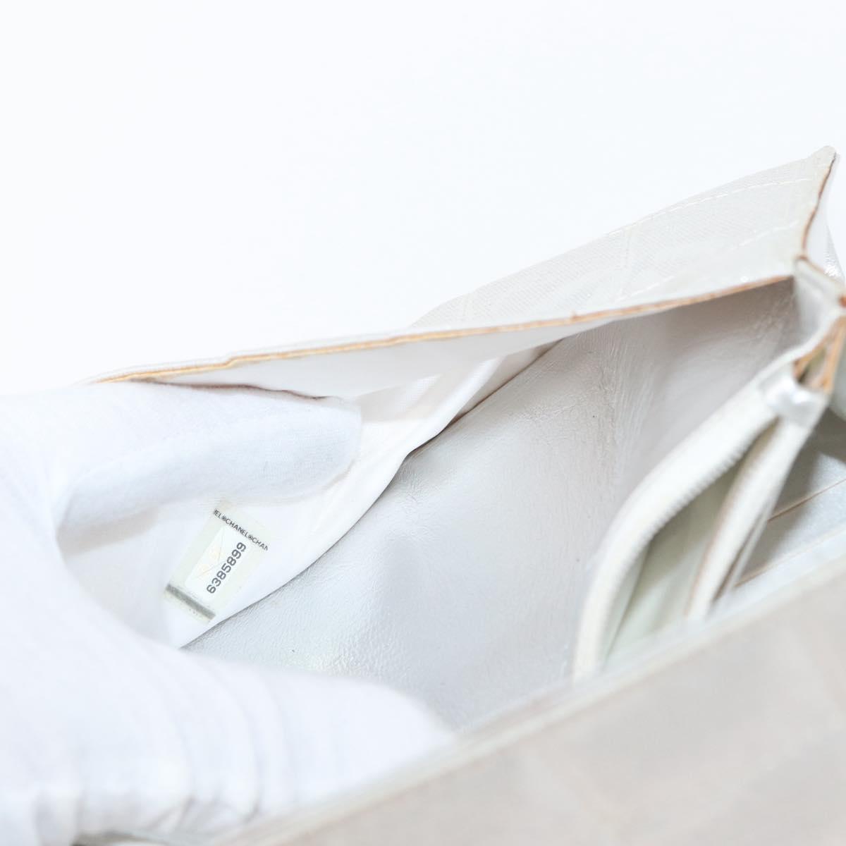 CHANEL New Travel Line Choco Bar Chain Shoulder Bag Nylon Silver CC Auth LNZ273A