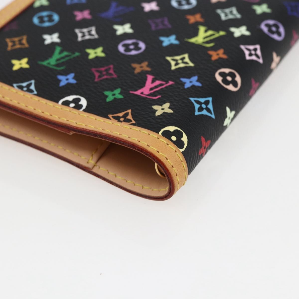 LOUIS VUITTON Multicolor Agenda PM Day Planner Cover Black R20895 Auth LNZ285V