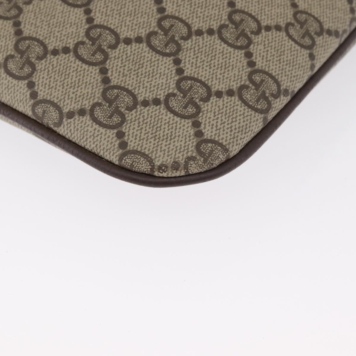 GUCCI GG Supreme Web Sherry Line Bag PVC Beige Gold 904 02 047 Auth LNZ296