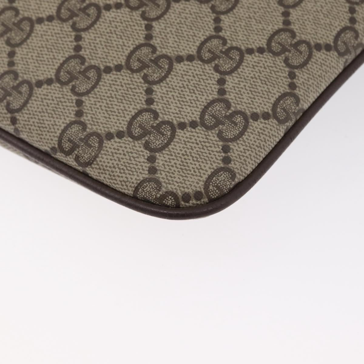 GUCCI GG Supreme Web Sherry Line Bag PVC Beige Gold 904 02 047 Auth LNZ296