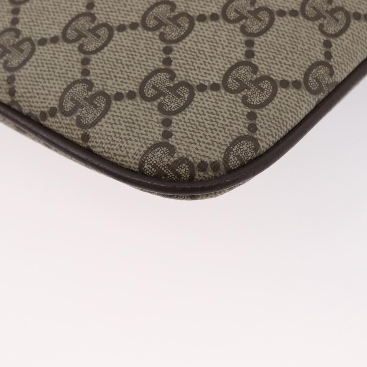 GUCCI GG Supreme Web Sherry Line Bag PVC Beige Gold 904 02 047 Auth LNZ296