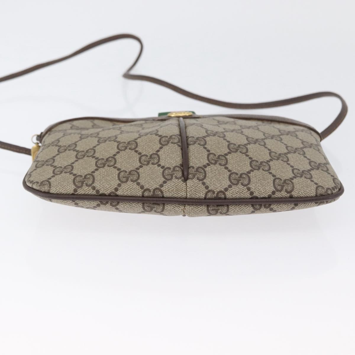 GUCCI GG Supreme Web Sherry Line Bag PVC Beige Gold 904 02 047 Auth LNZ296