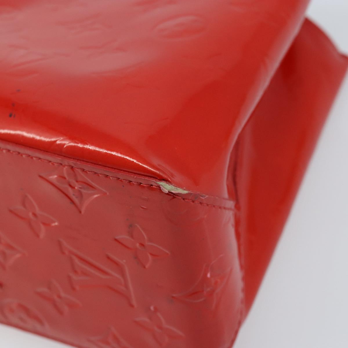 LOUIS VUITTON Monogram Vernis Reade PM Hand Bag Red Rouge M91088 LV Auth LNZ297