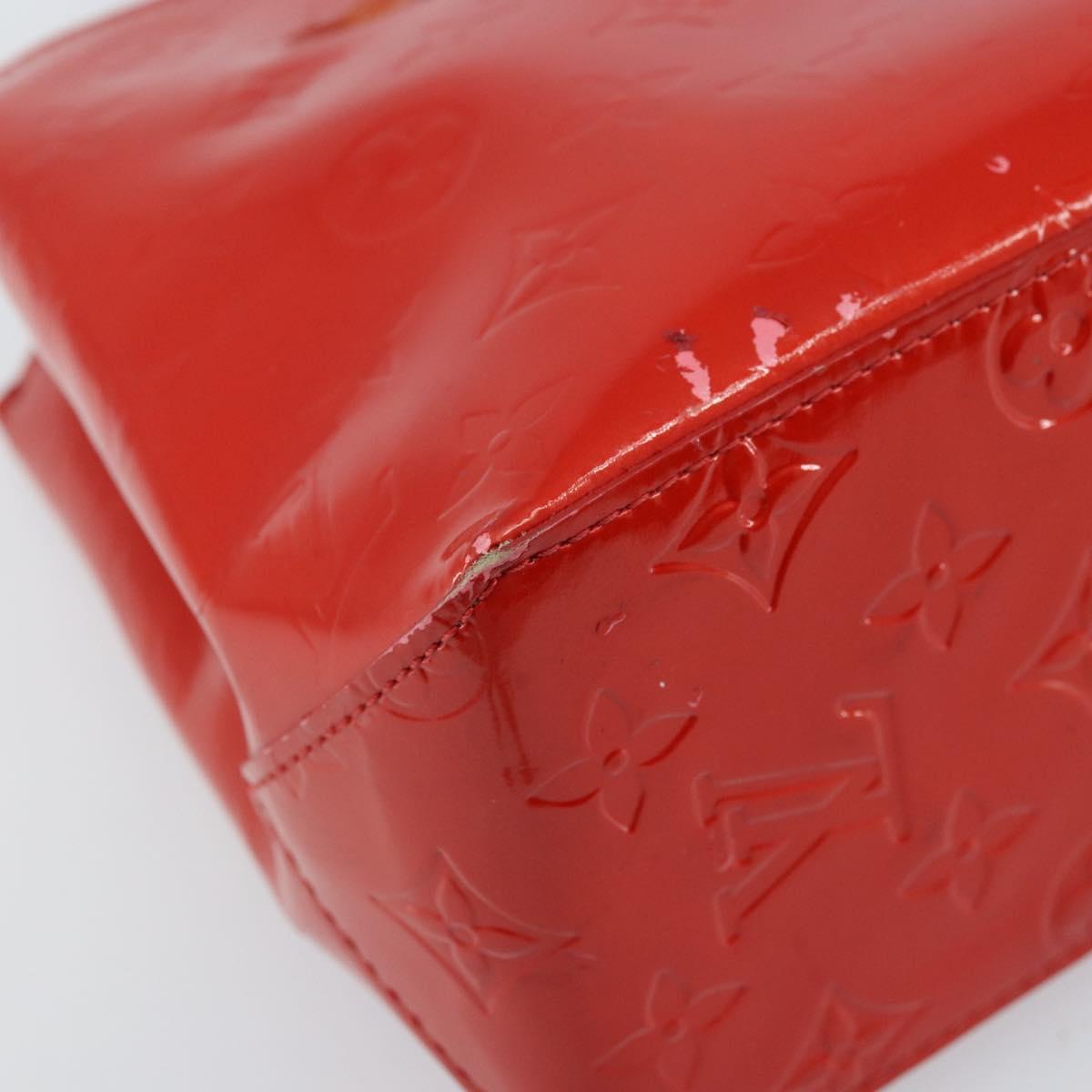 LOUIS VUITTON Monogram Vernis Reade PM Hand Bag Red Rouge M91088 LV Auth LNZ297