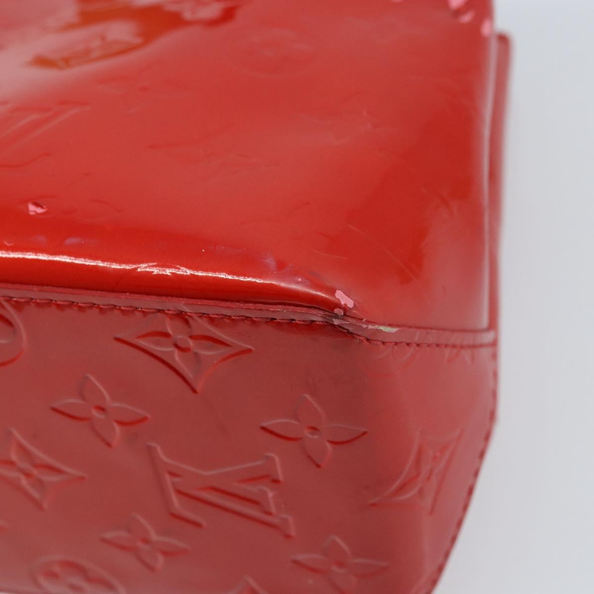 LOUIS VUITTON Monogram Vernis Reade PM Hand Bag Red Rouge M91088 LV Auth LNZ297