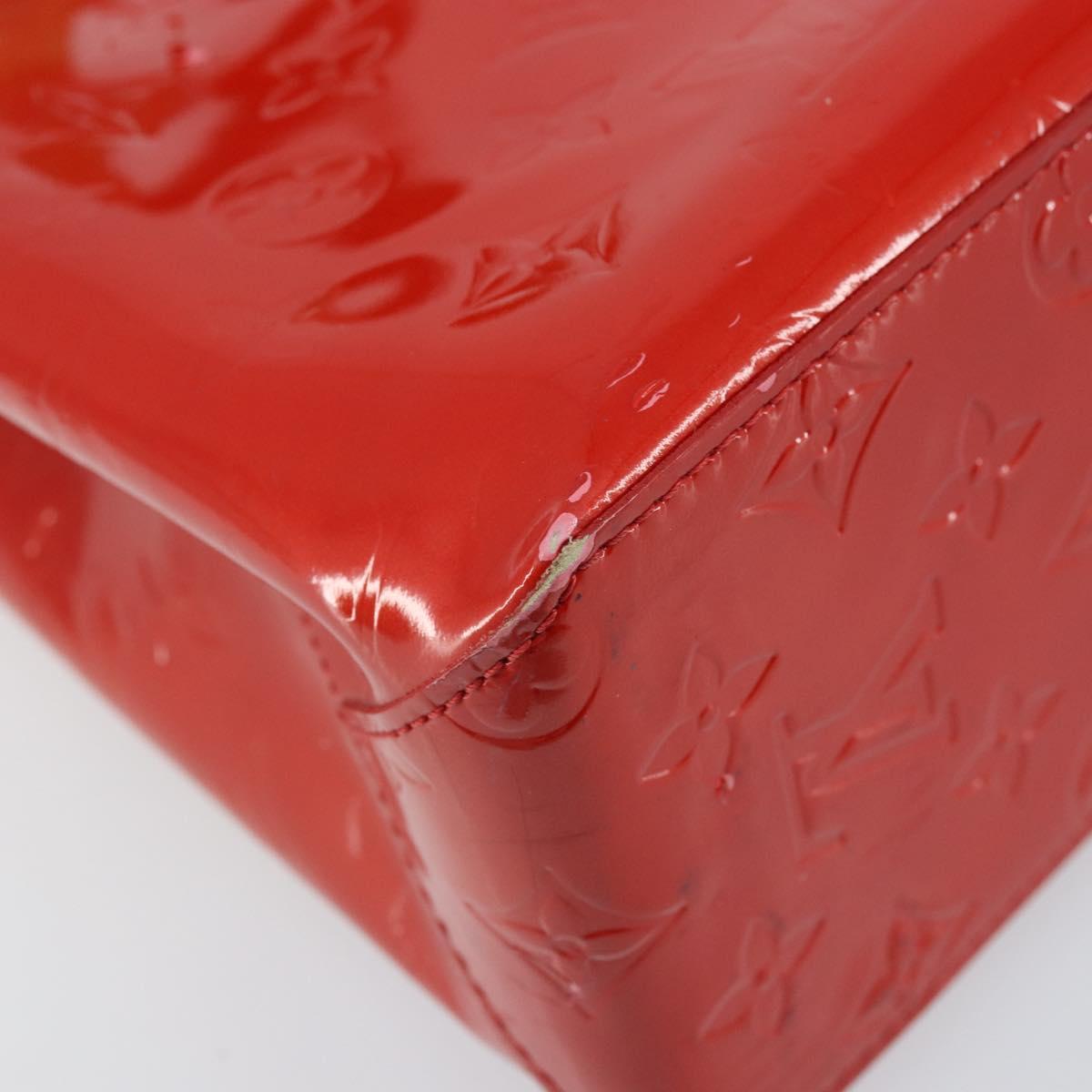 LOUIS VUITTON Monogram Vernis Reade PM Hand Bag Red Rouge M91088 LV Auth LNZ297