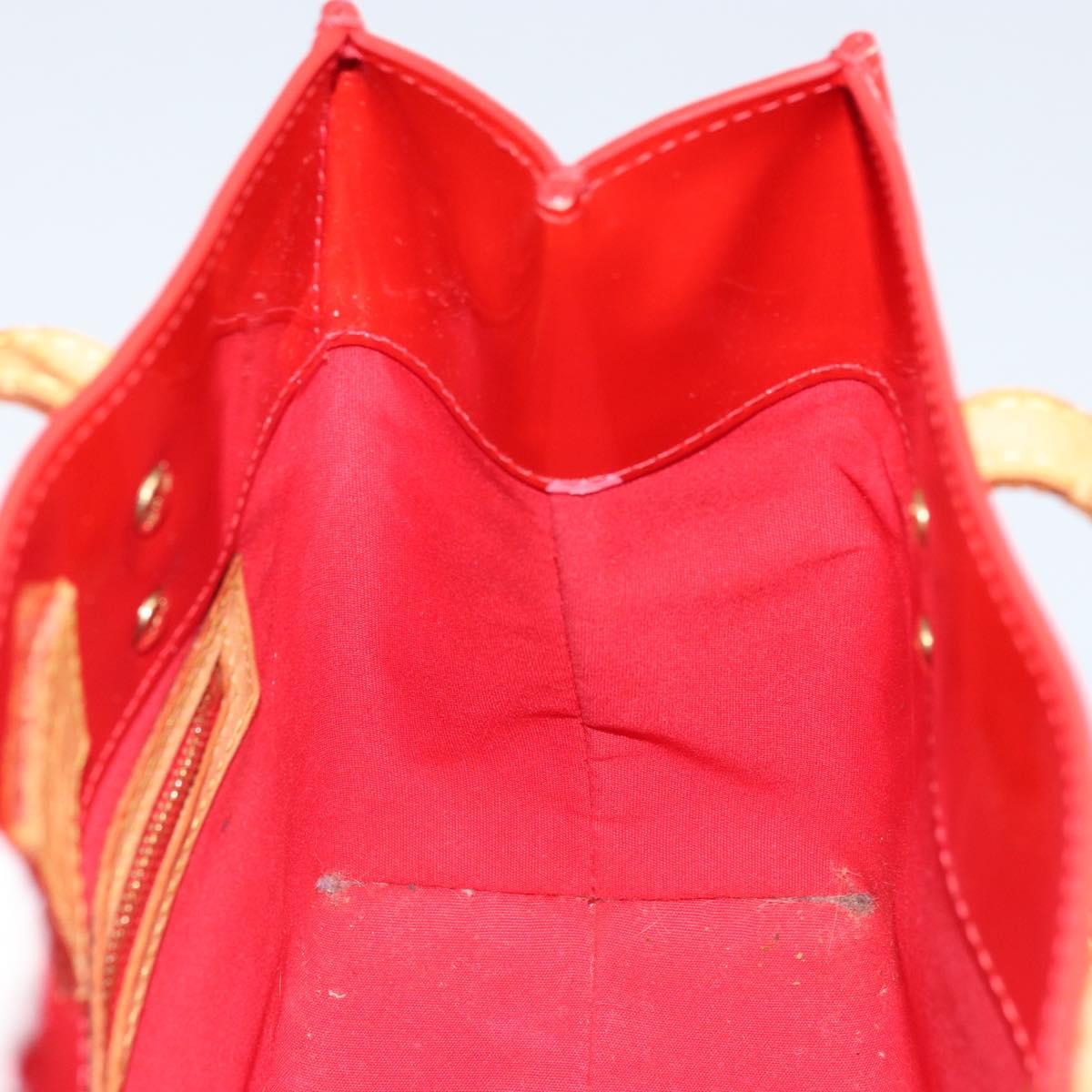 LOUIS VUITTON Monogram Vernis Reade PM Hand Bag Red Rouge M91088 LV Auth LNZ297