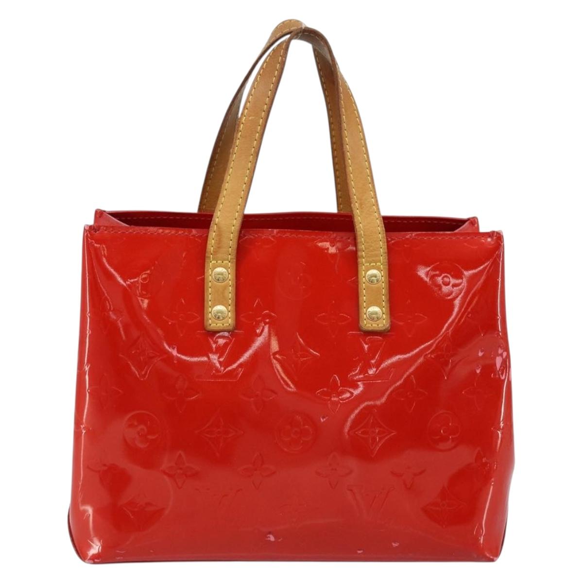 LOUIS VUITTON Monogram Vernis Reade PM Hand Bag Red Rouge M91088 LV Auth LNZ297