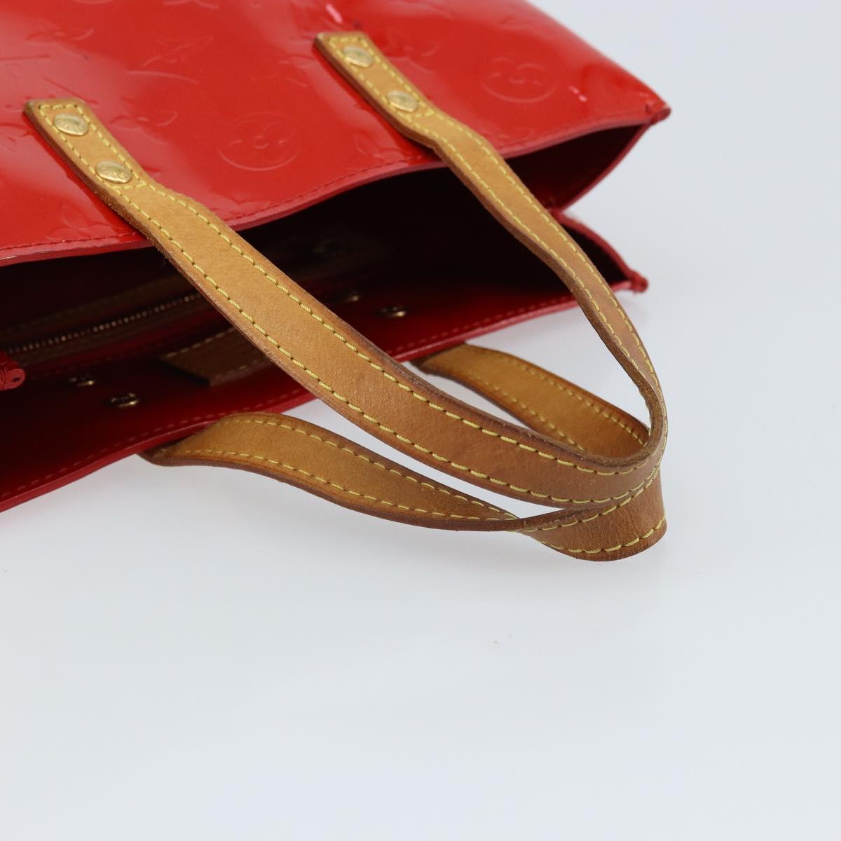 LOUIS VUITTON Monogram Vernis Reade PM Hand Bag Red Rouge M91088 LV Auth LNZ297