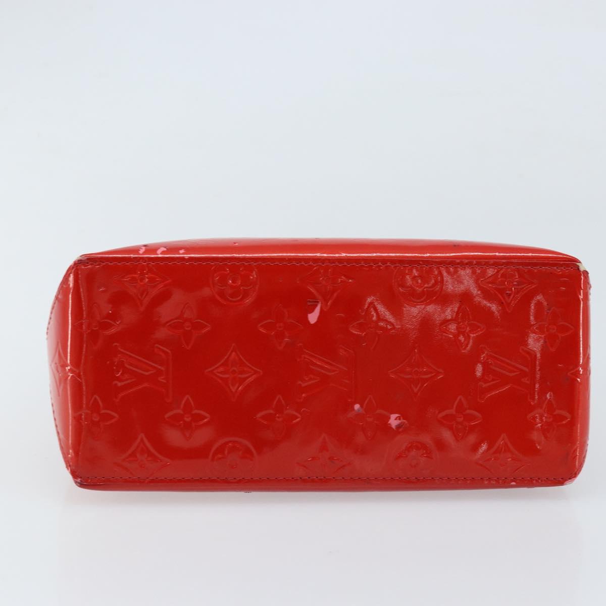 LOUIS VUITTON Monogram Vernis Reade PM Hand Bag Red Rouge M91088 LV Auth LNZ297