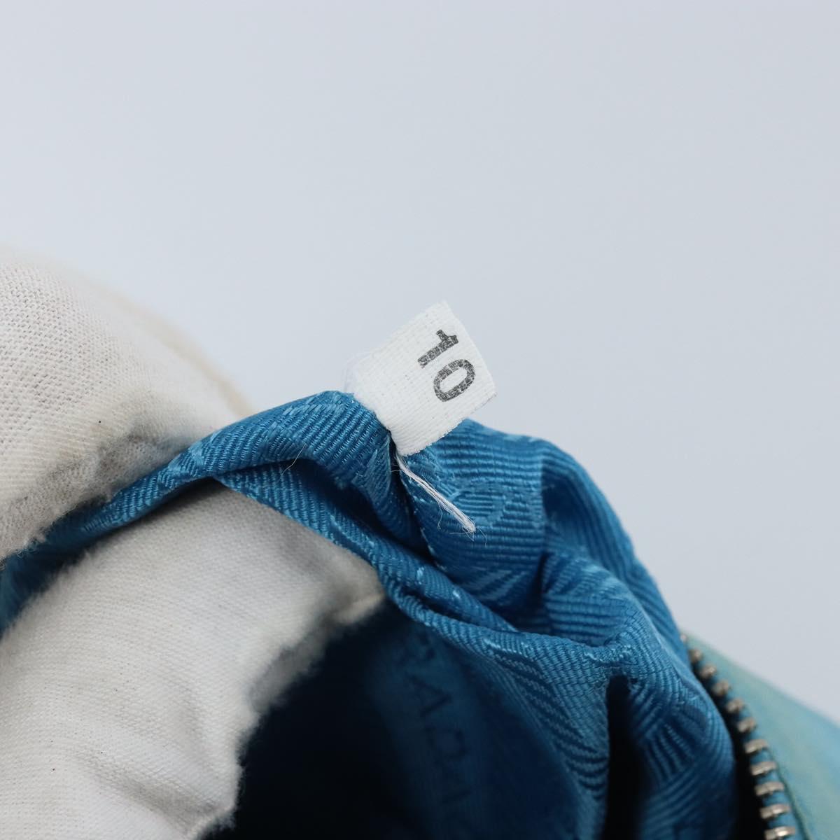 PRADA Shoulder Bag Nylon Light Blue Silver Auth LNZ298