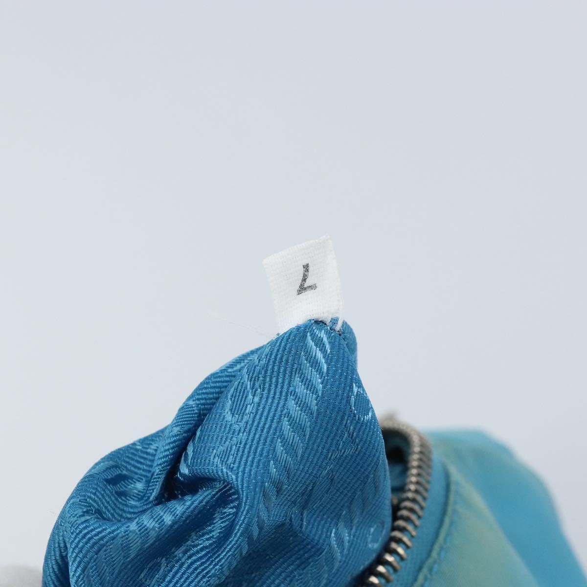 PRADA Shoulder Bag Nylon Light Blue Silver Auth LNZ298