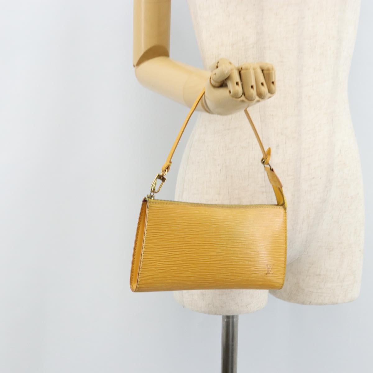 LOUIS VUITTON Epi Pochette Accessoires Pouch Yellow M52949 LV Auth LNZ299