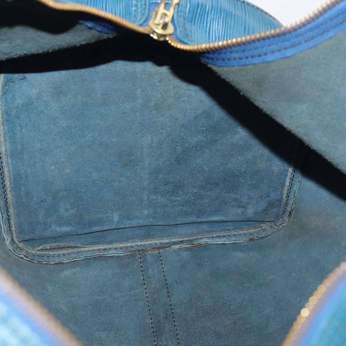 LOUIS VUITTON Epi Keepall 50 Boston Bag Blue M42965 LV Auth LNZ303