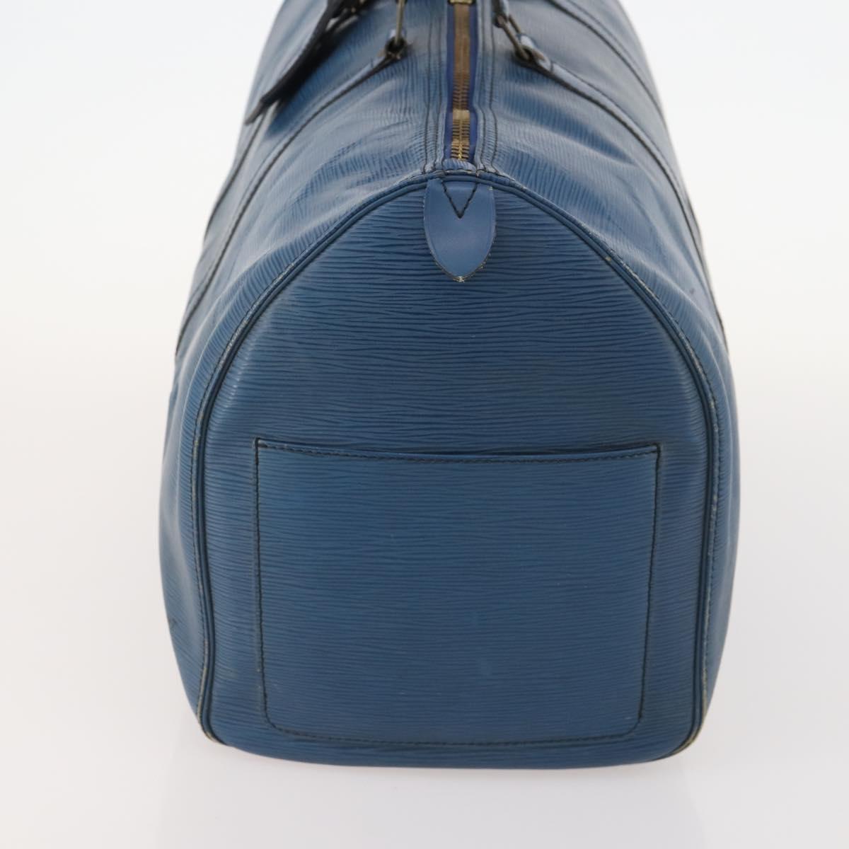LOUIS VUITTON Epi Keepall 50 Boston Bag Blue M42965 LV Auth LNZ303