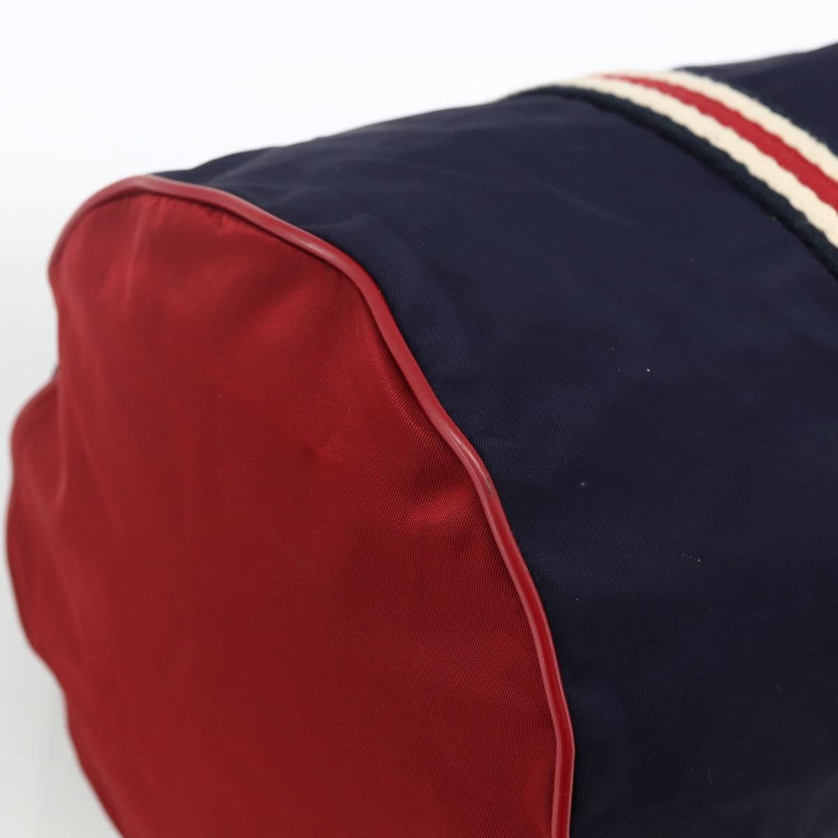 GUCCI Sherry Line Hand Bag Nylon 2way Navy Red 189657 Auth LNZ304