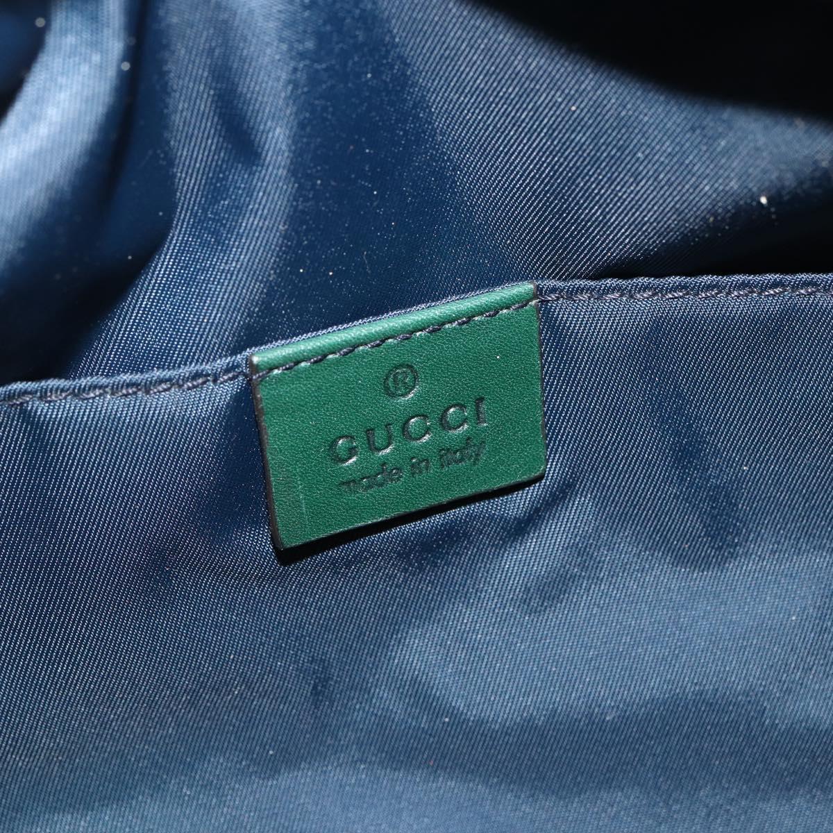 GUCCI Sherry Line Hand Bag Nylon 2way Navy Red 189657 Auth LNZ304