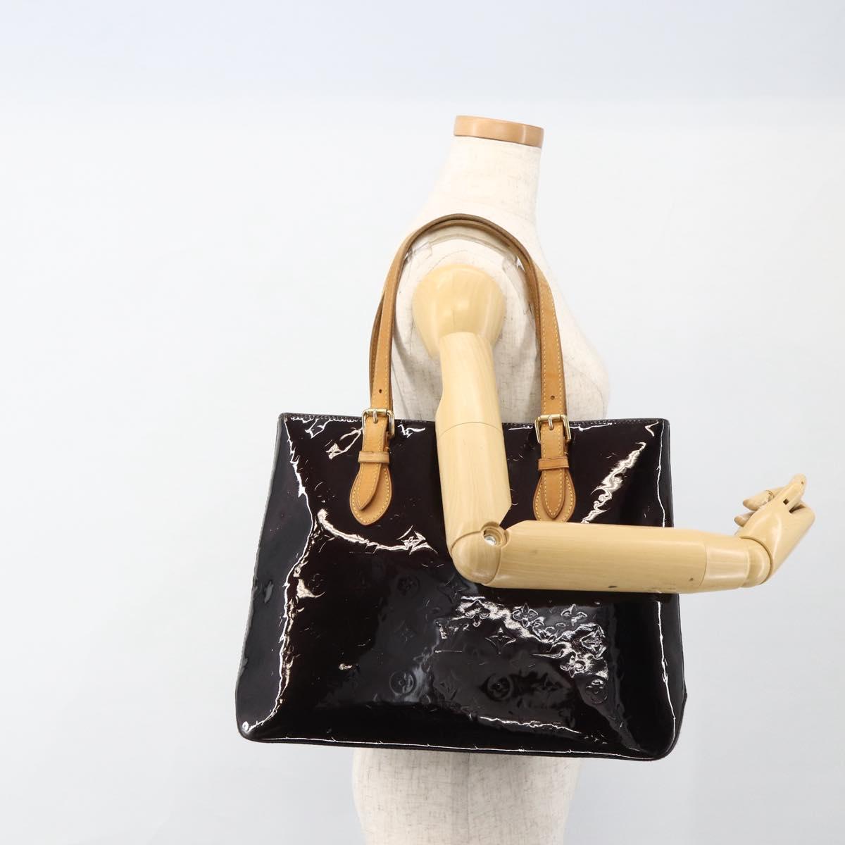 LOUIS VUITTON Monogram Vernis Brentwood Tote Bag Amarante M91994 LV Auth LNZ305
