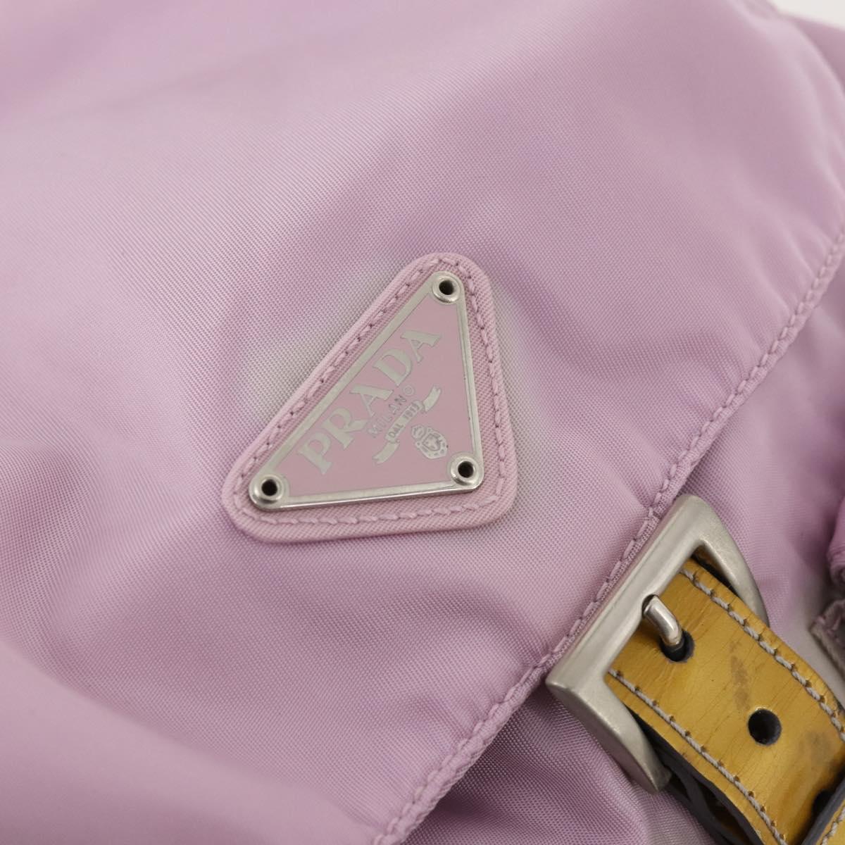 PRADA Backpack Nylon Pink Silver Auth LNZ309
