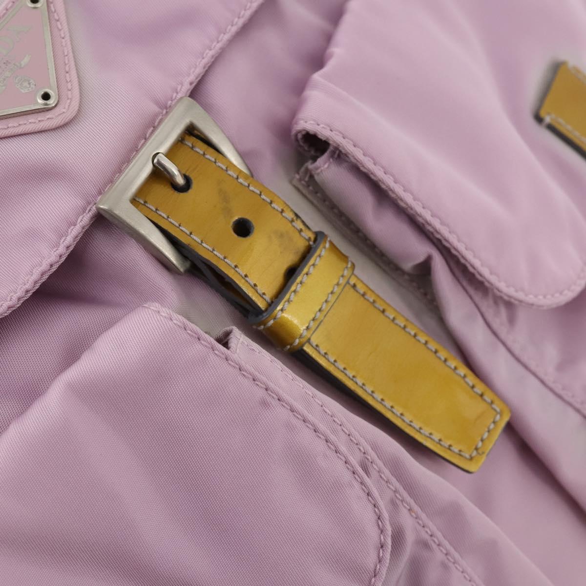PRADA Backpack Nylon Pink Silver Auth LNZ309