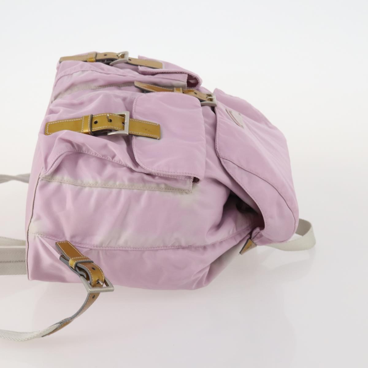 PRADA Backpack Nylon Pink Silver Auth LNZ309