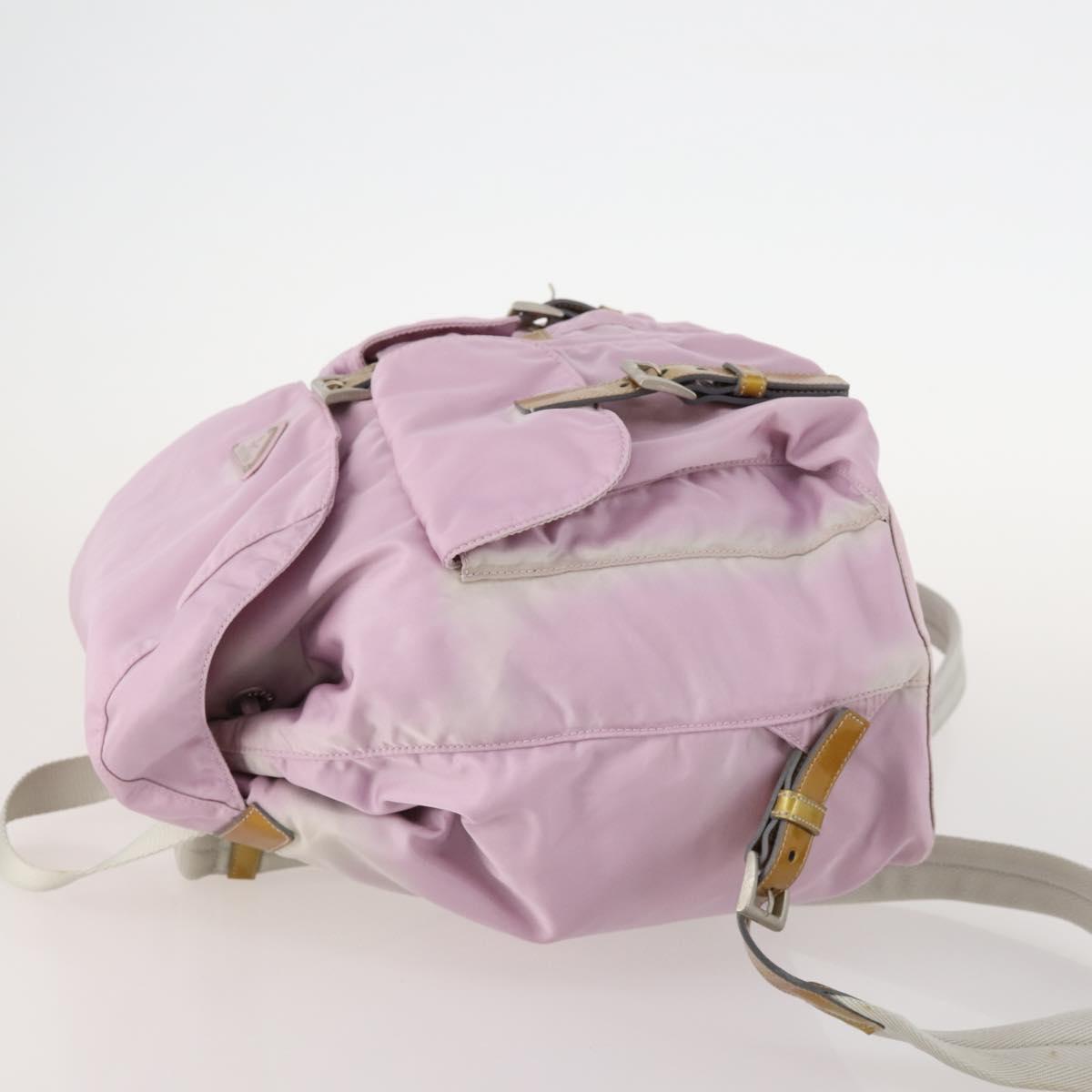 PRADA Backpack Nylon Pink Silver Auth LNZ309