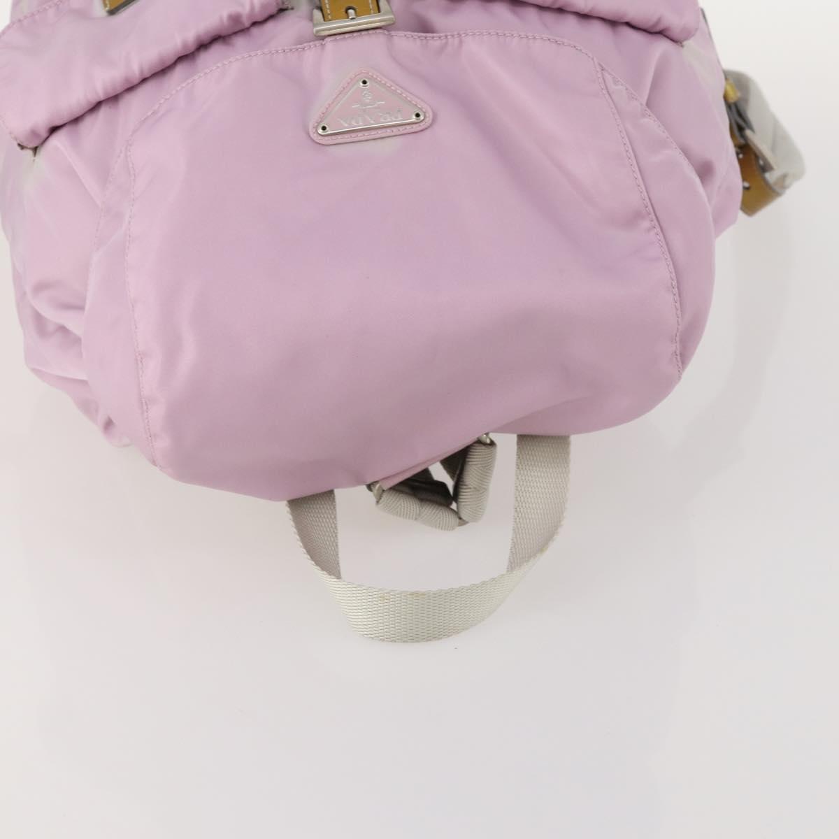 PRADA Backpack Nylon Pink Silver Auth LNZ309