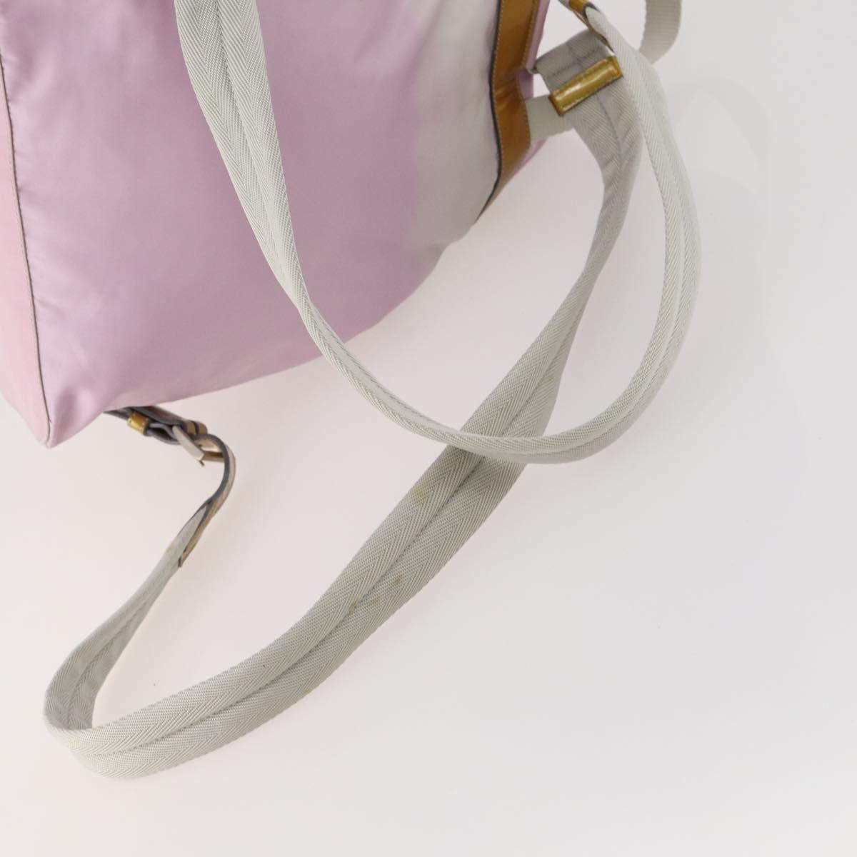 PRADA Backpack Nylon Pink Silver Auth LNZ309
