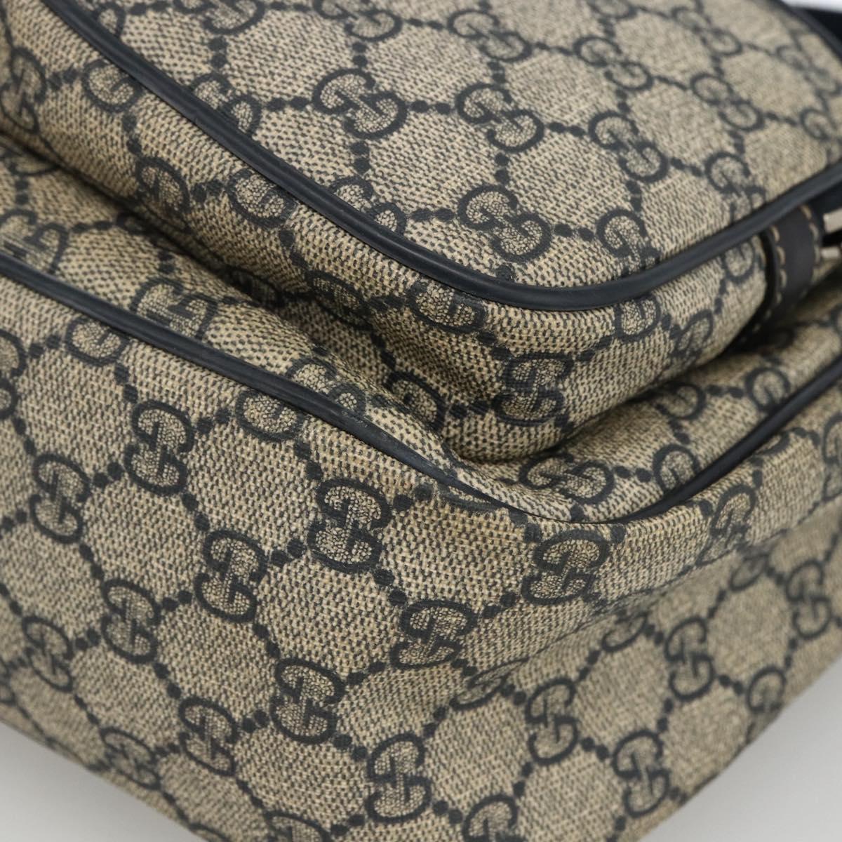 GUCCI GG Supreme Shoulder Bag PVC Navy Silver 246881 Auth LNZ310
