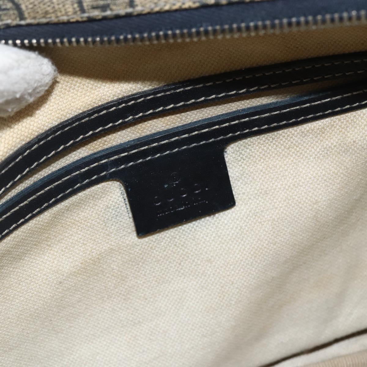 GUCCI GG Supreme Shoulder Bag PVC Navy Silver 246881 Auth LNZ310