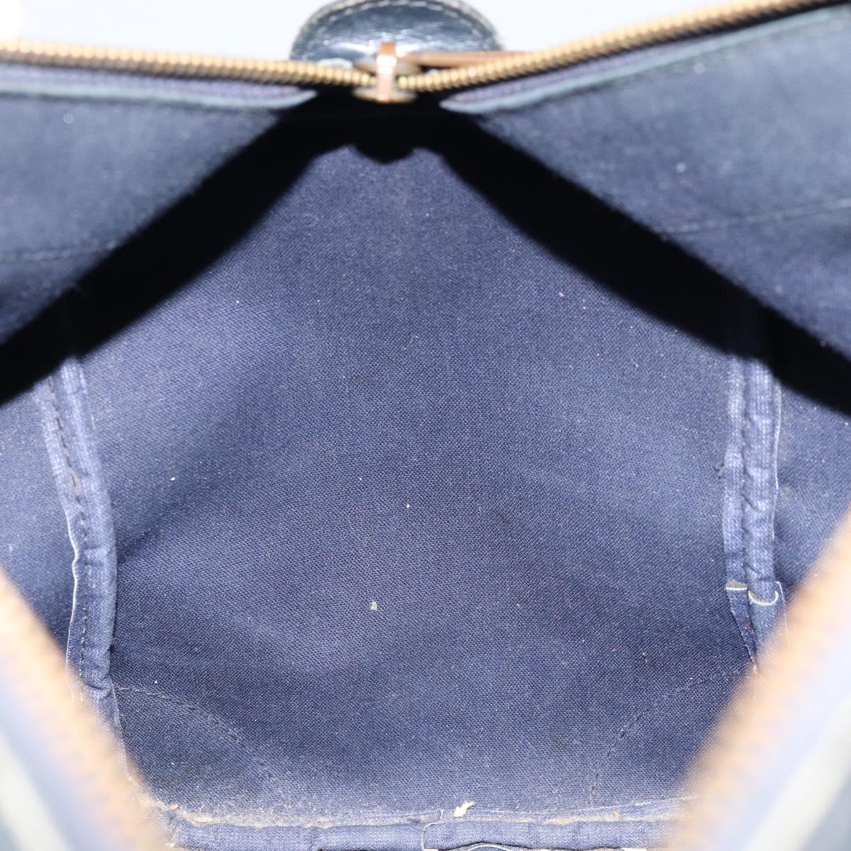 GUCCI GG Supreme Sherry Line Boston Bag PVC Navy Gold Auth LNZ318