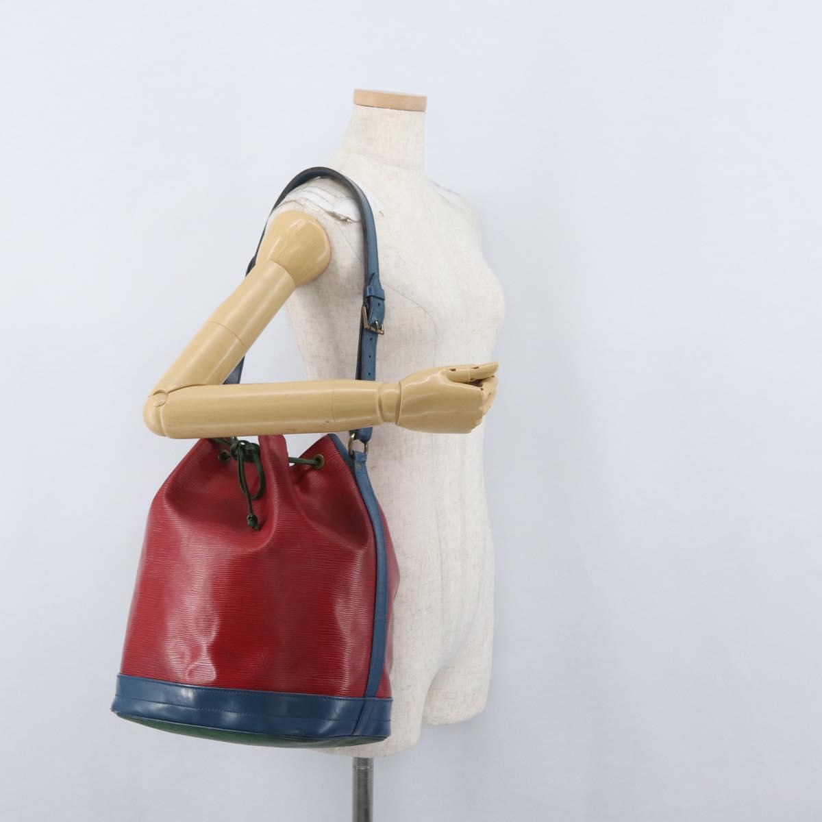LOUIS VUITTON Epi Noe Shoulder Bag Tricolor Red Blue M44084 LV Auth LNZ323