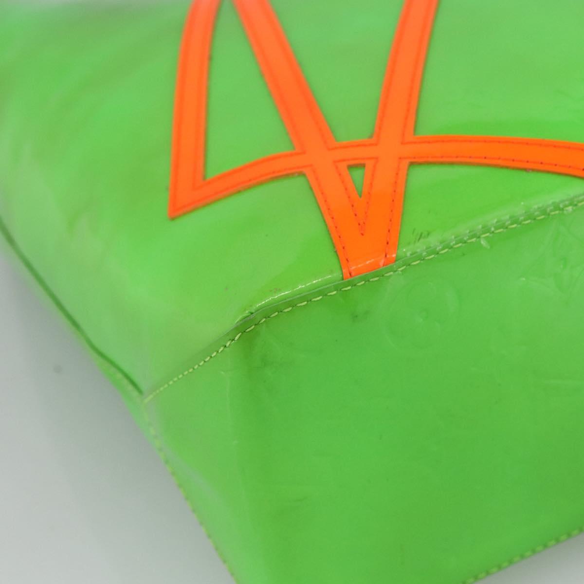 LOUIS VUITTON Monogram Vernis Fluo Reade MM Tote Bag Veil M91901 LV Auth LNZ334V