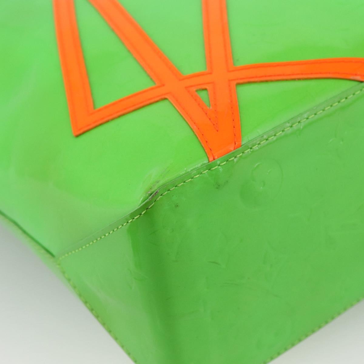 LOUIS VUITTON Monogram Vernis Fluo Reade MM Tote Bag Veil M91901 LV Auth LNZ334V