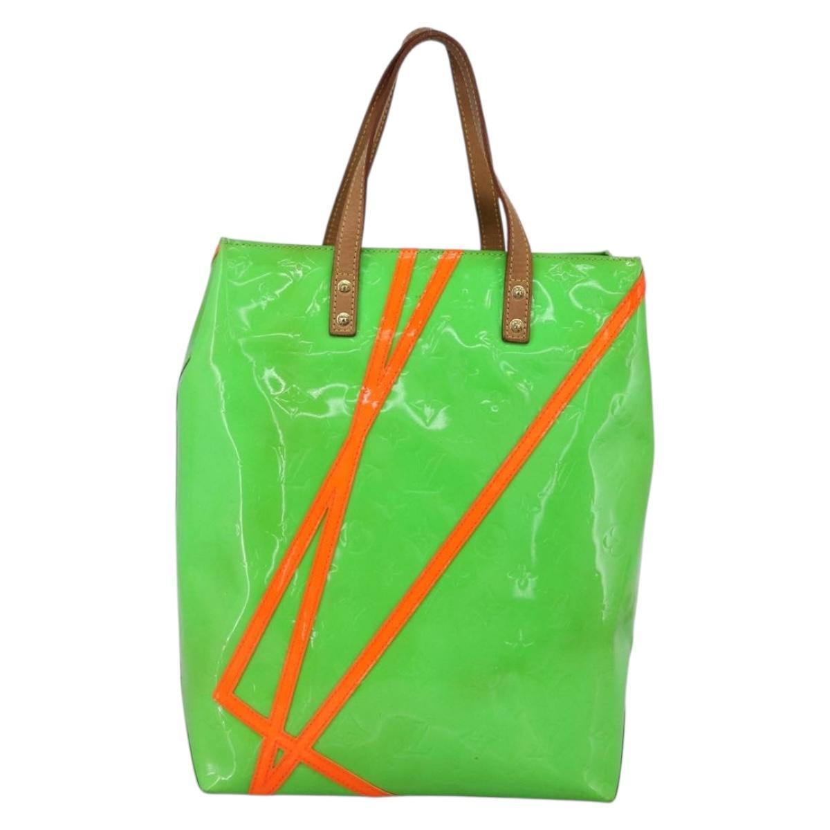 LOUIS VUITTON Monogram Vernis Fluo Reade MM Tote Bag Veil M91901 LV Auth LNZ334V