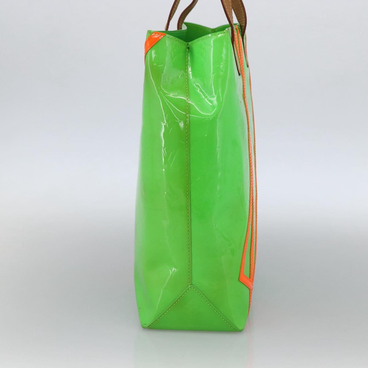 LOUIS VUITTON Monogram Vernis Fluo Reade MM Tote Bag Veil M91901 LV Auth LNZ334V