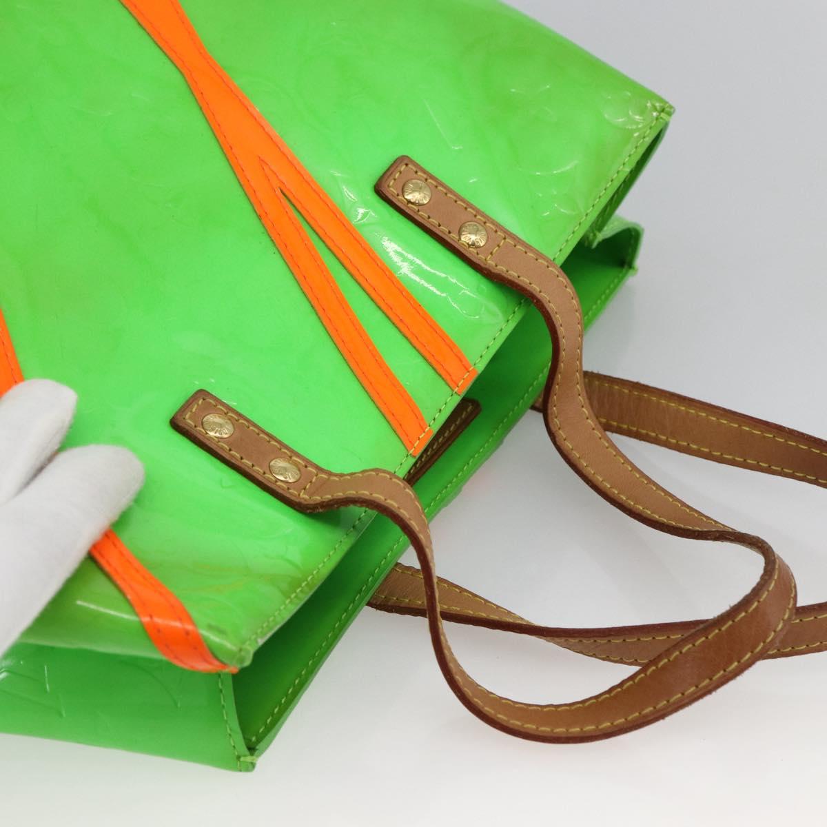 LOUIS VUITTON Monogram Vernis Fluo Reade MM Tote Bag Veil M91901 LV Auth LNZ334V
