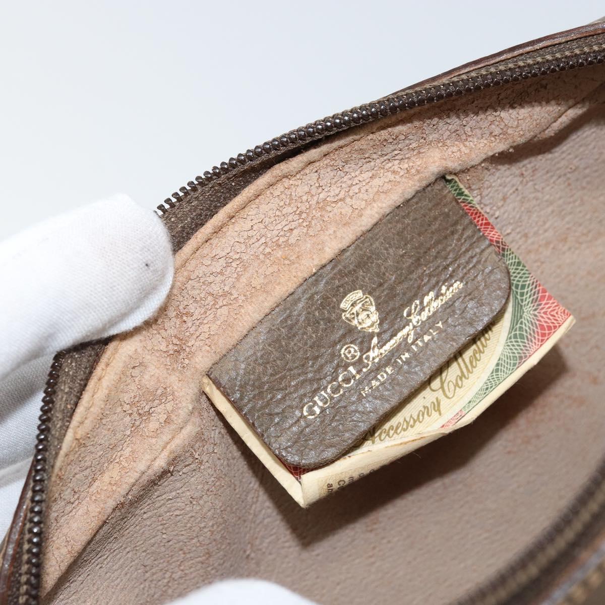 GUCCI GG Supreme Web Sherry Line Clutch Bag PVC Beige Gold 89 01 012 Auth LNZ341
