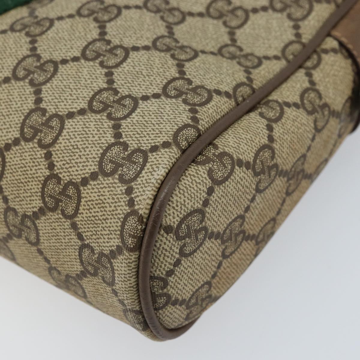 GUCCI GG Supreme Web Sherry Line Clutch Bag PVC Beige Gold 89 01 012 Auth LNZ341