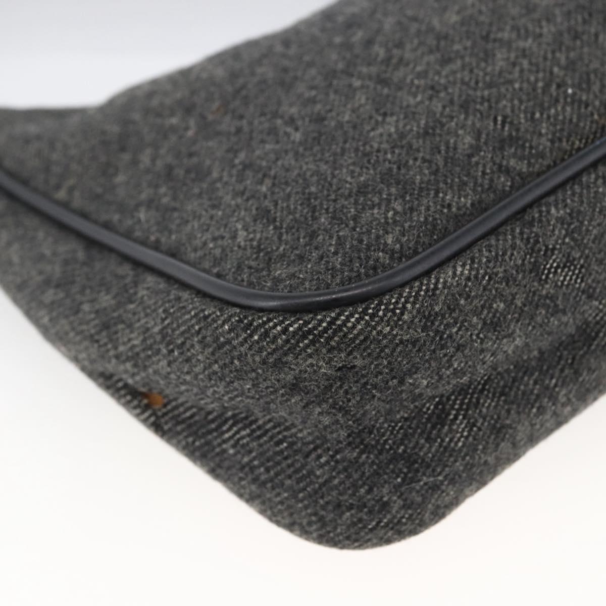PRADA Hand Pouch Wool Gray Auth LNZ343