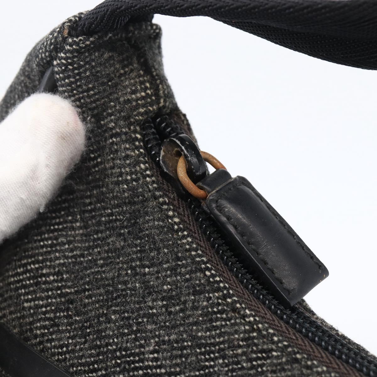 PRADA Hand Pouch Wool Gray Auth LNZ343